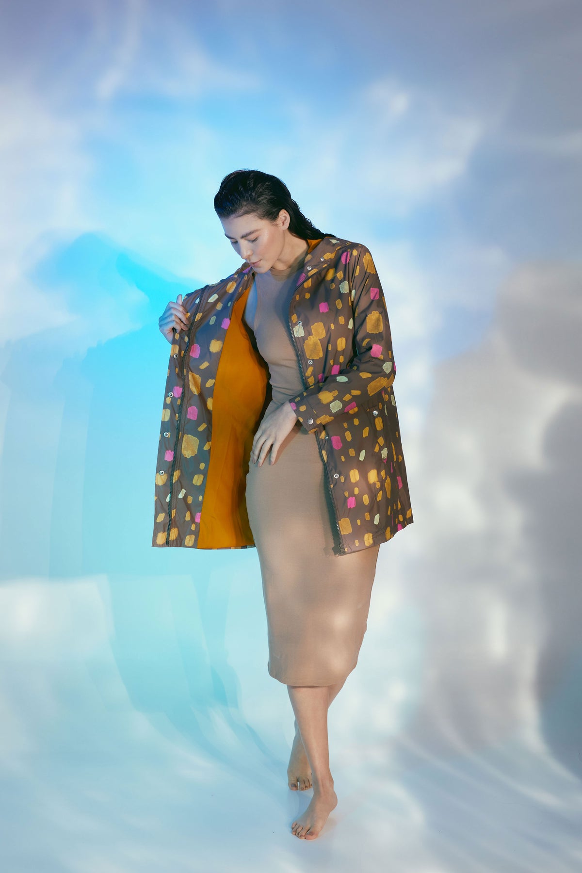 Zoe raincoat café Chaqueta impermeable mujer Ana Blooms